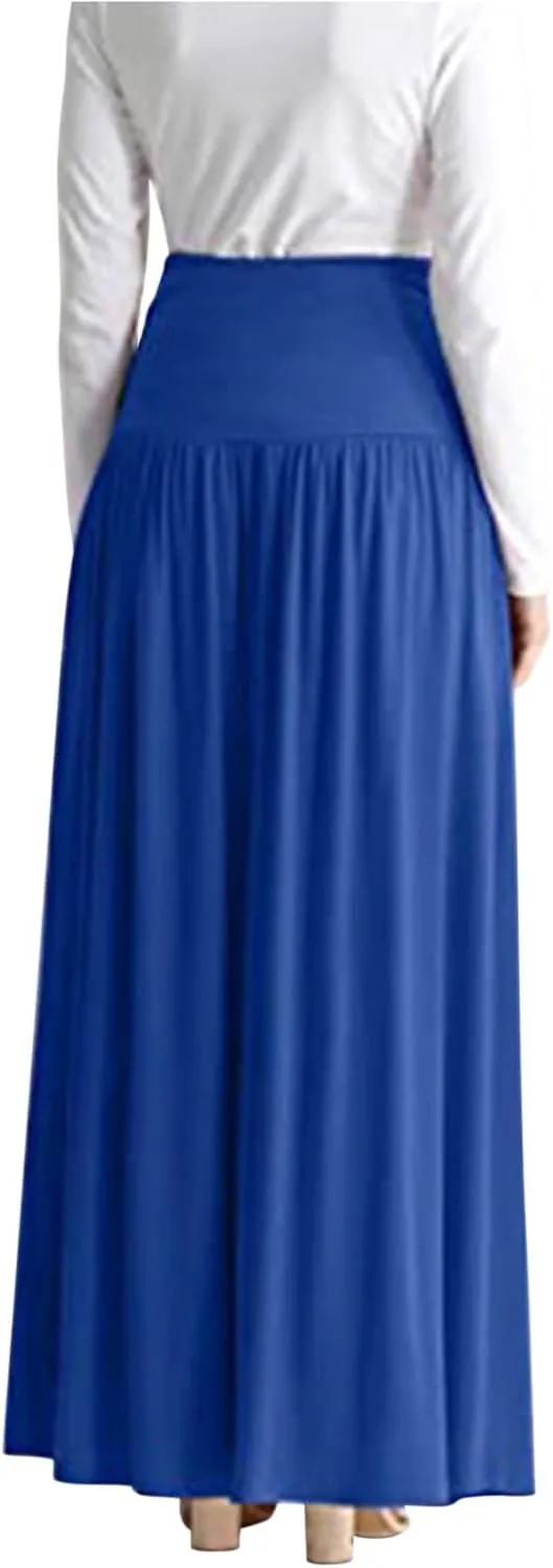 Long Skirt for Women Casual Maxi Skirt Plus Size Midi Skirt Flowy Swing Skirts High Waisted Lounge Skirt Ankle Length