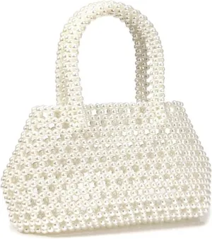 Luxury Pearl Bag Chain Bag Purse Bags, Artificial Pearl Clutch Crossbody Handmade Bags Evening Bags for Party Wedding Bridal Party Travel Prom 47