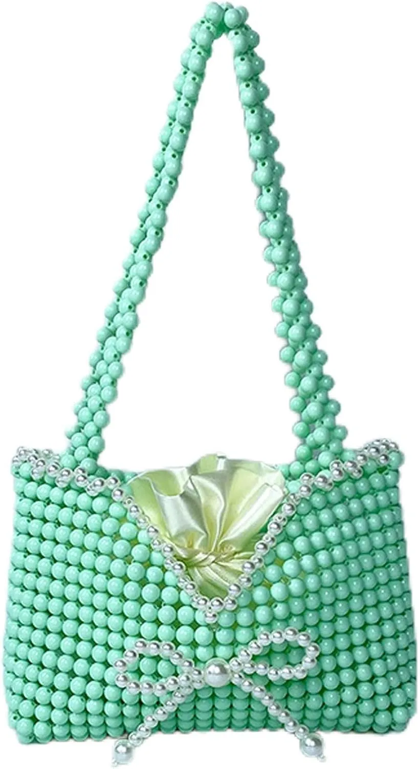 Luxury Pearl Purses Shoulder Bag for Women Pearl Bag Handmade Bags Women's Crossbody Beaded Clutch Evening Bag Wedding Party Bridal Party Gifts 38