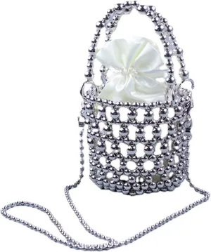 Luxury Pearl Purses Shoulder Bag for Women Pearl Bag Handmade Bags Women's Crossbody Beaded Clutch Evening Bag Wedding Party Bridal Party Gifts 45