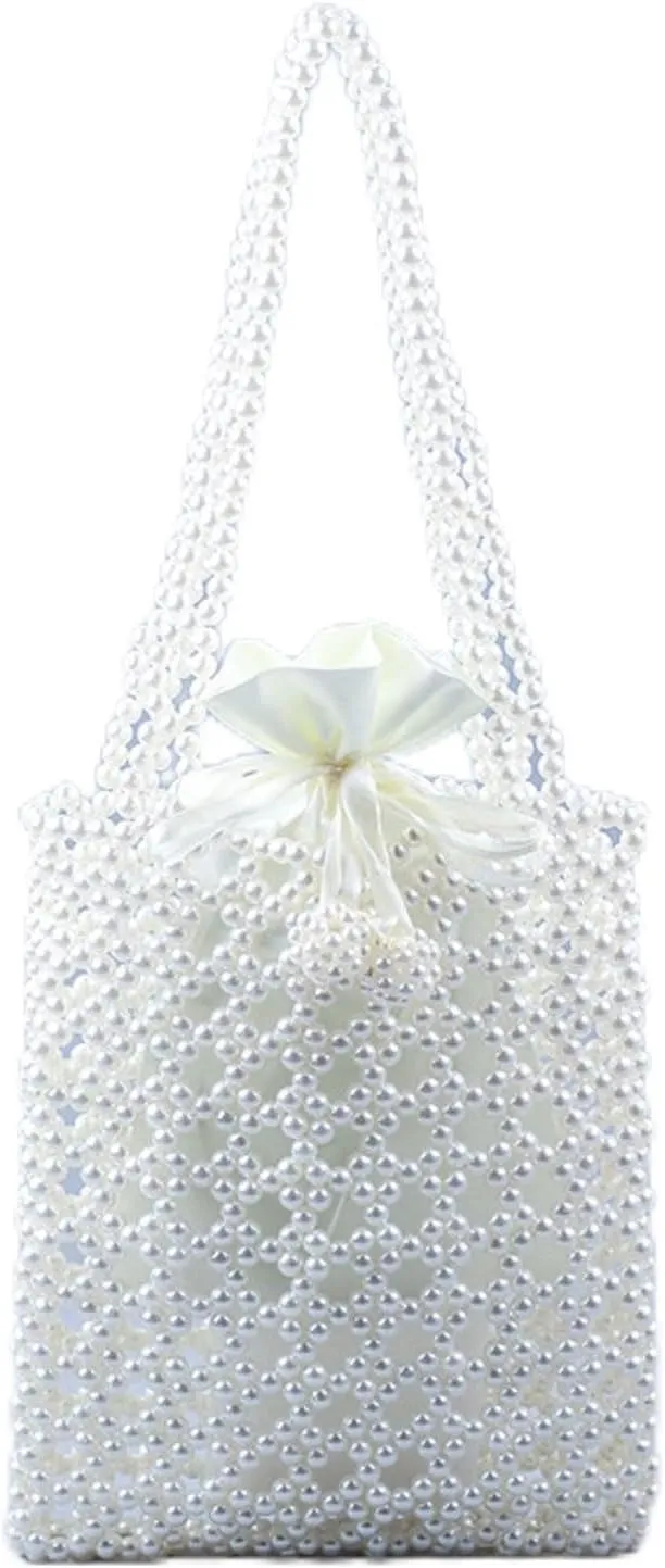 Luxury Pearl Purses Shoulder Bag for Women Pearl Bag Handmade Bags Women's Crossbody Beaded Clutch Evening Bag Wedding Party Bridal Party Gifts 73