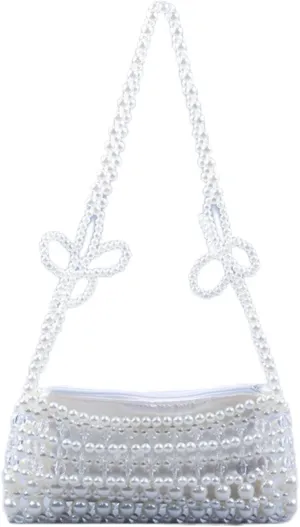 Luxury Pearl Purses Shoulder Bag for Women Pearl Bag Handmade Bags Women's Crossbody Beaded Clutch Evening Bag Wedding Party Bridal Party Gifts 84