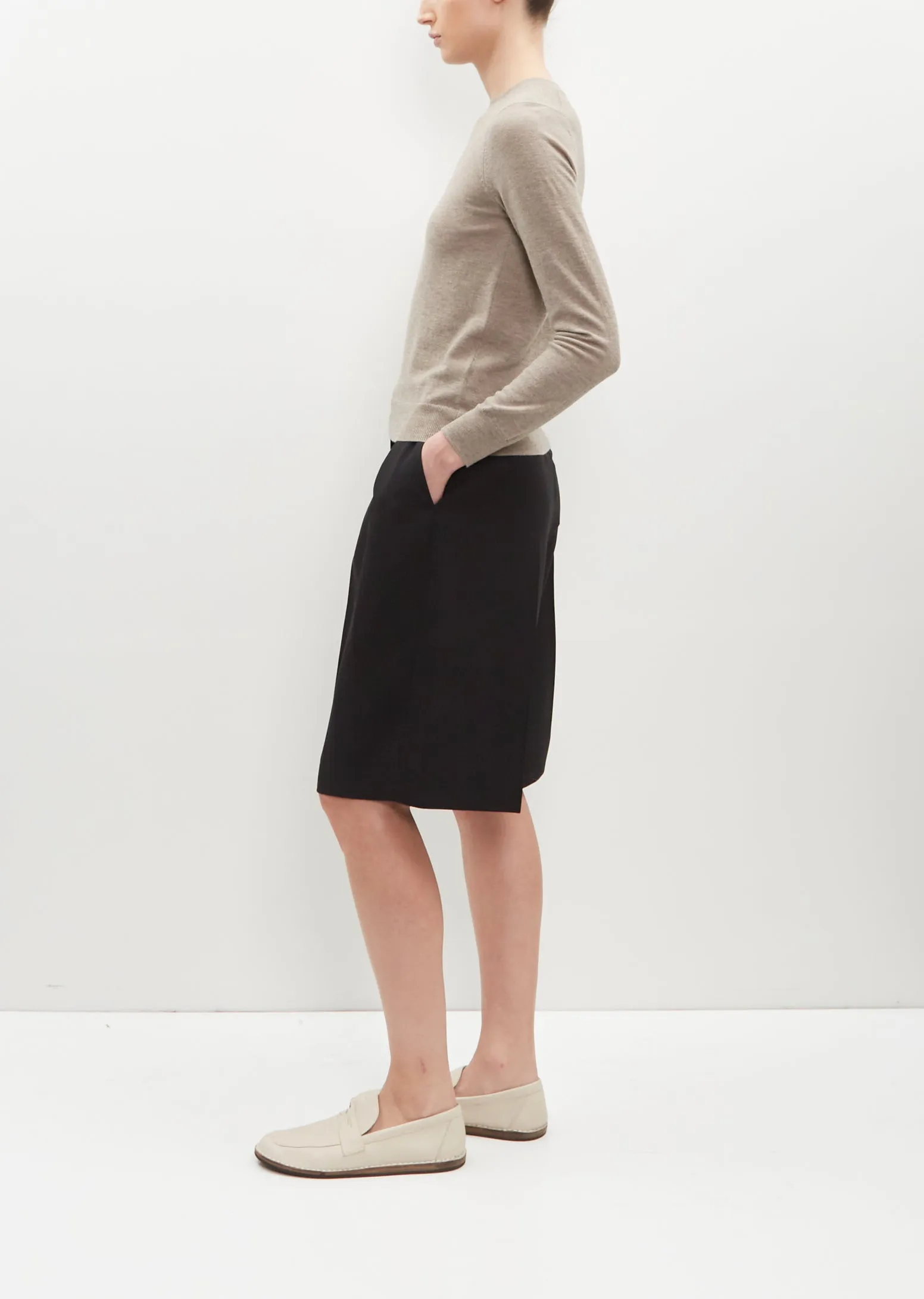 Maya Merino Wool Top — Biscuit