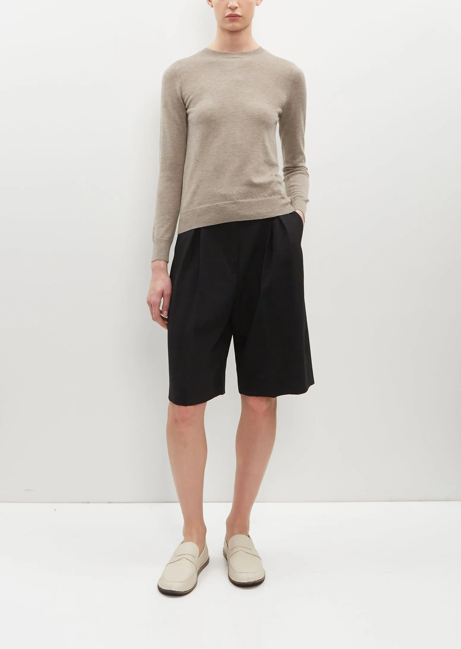 Maya Merino Wool Top — Biscuit