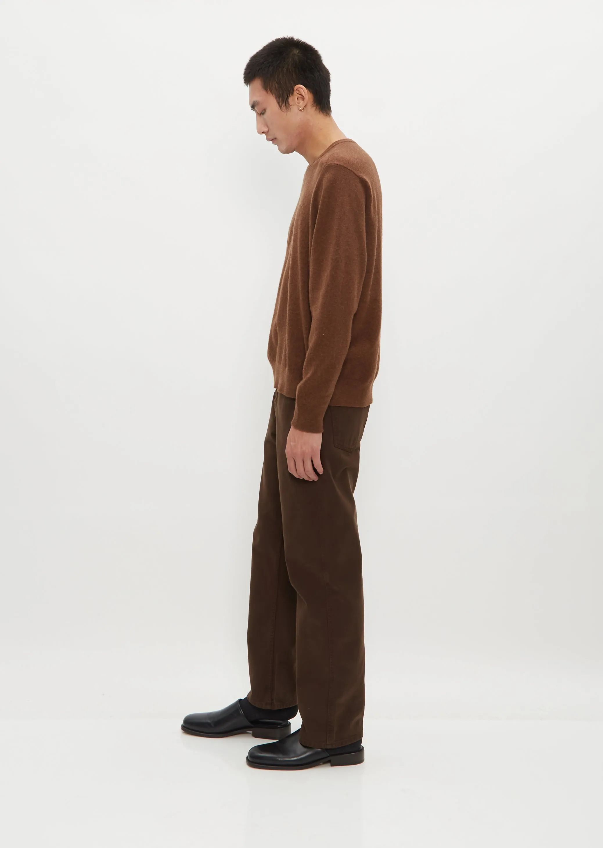 Men's Crew Neck Jumper — Golden Brown