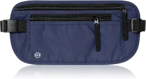 Men's Slim Fanny Pack Belt Bag | RFID Blocking Money Belt | Travel Waist Pouch for Security & Hidden Storage (Navy)