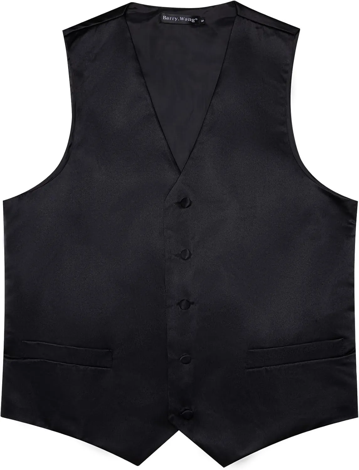 Men's Vest Tie Set Bow Tie Satin V-Neck Solid Colors Suit Waistcoat Cufflinks hanky Formal Wedding Business Tuxedo