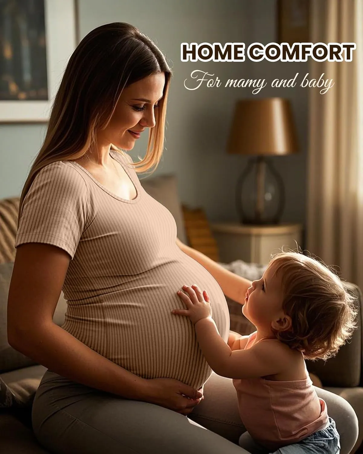 Neer 3 Pack Women's Ribbed Maternity Tops S-XXL Round Neck Pregnancy Shirts Cotton Short Sleeve Soft Summer Maternity Clothes