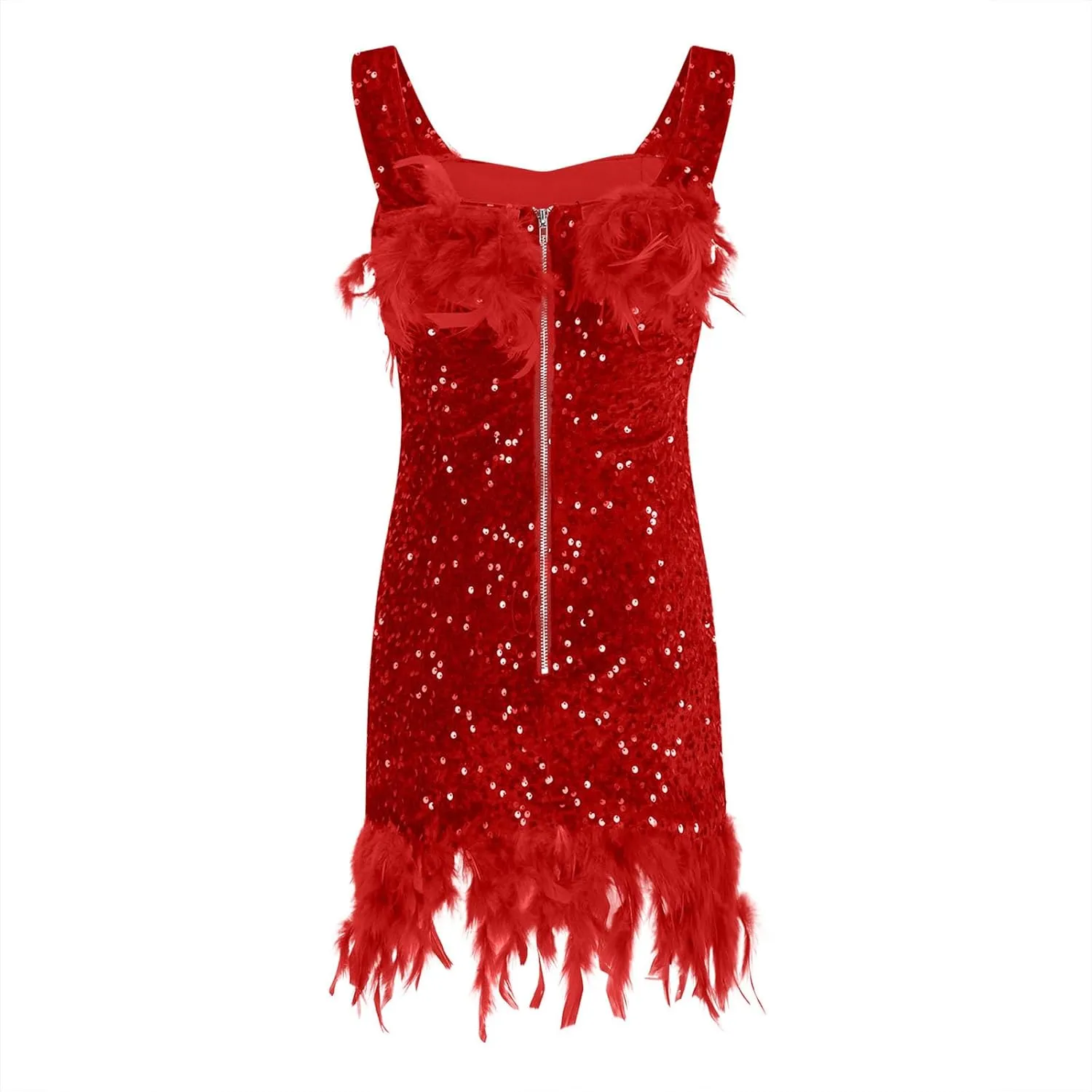Oplxuo Sequins Feather Short Birthday Party Dresses for Women Off Shoulder Bodycon Dress Plus Size Cocktail Evening Gowns