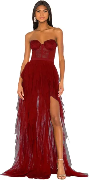 SanLIJIAN Women's Sweetheart Tulle Prom Dresses Lace Pleated Split Evening Dress Floor Length Party Gowns with Train