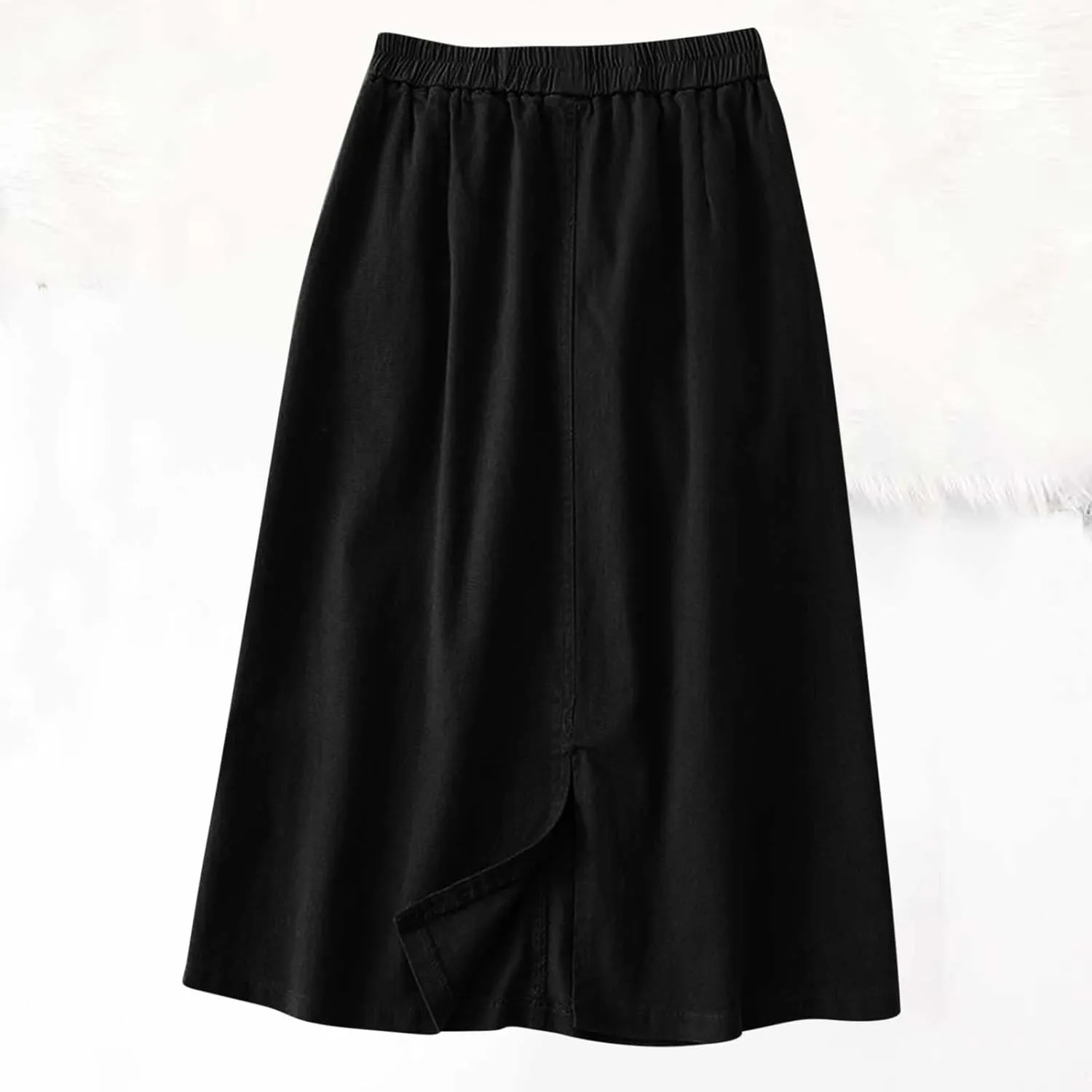 Skirts for Women 2024 Fall Casual Loose High Waisted Mid Length Skirt Baggy Pleated Button Midi Skirt with Pockets