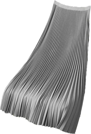 SOMTHRON Women's Summer Satin Midi Skirt Casual High Waisted A Line Pleated Ruffle Flowy Cocktail Party Skirts Dresses