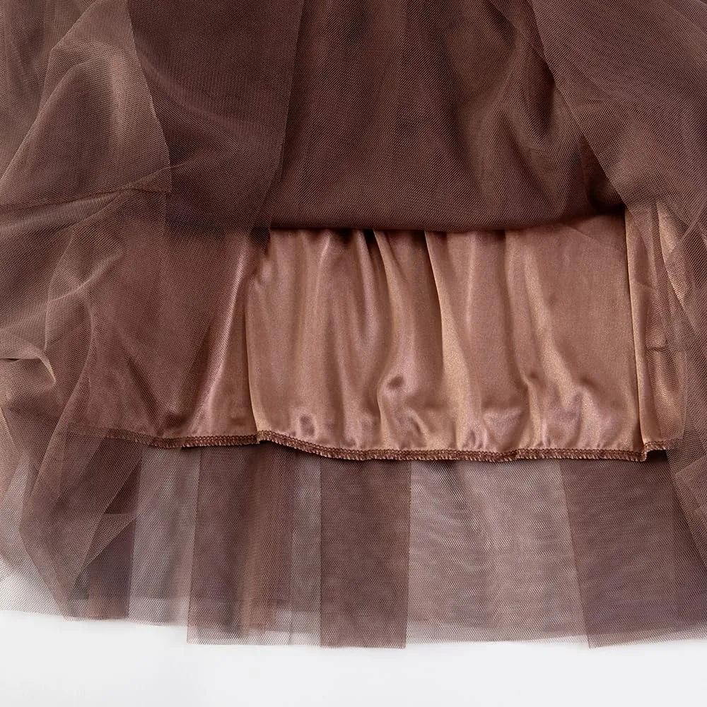 Summer Sweety Solid Elastic Waist Tulle All Match Flare Women Maxi Skirt