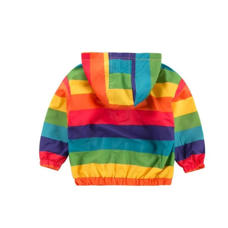 Unisex Hooded Rainbow Jacket For Kids