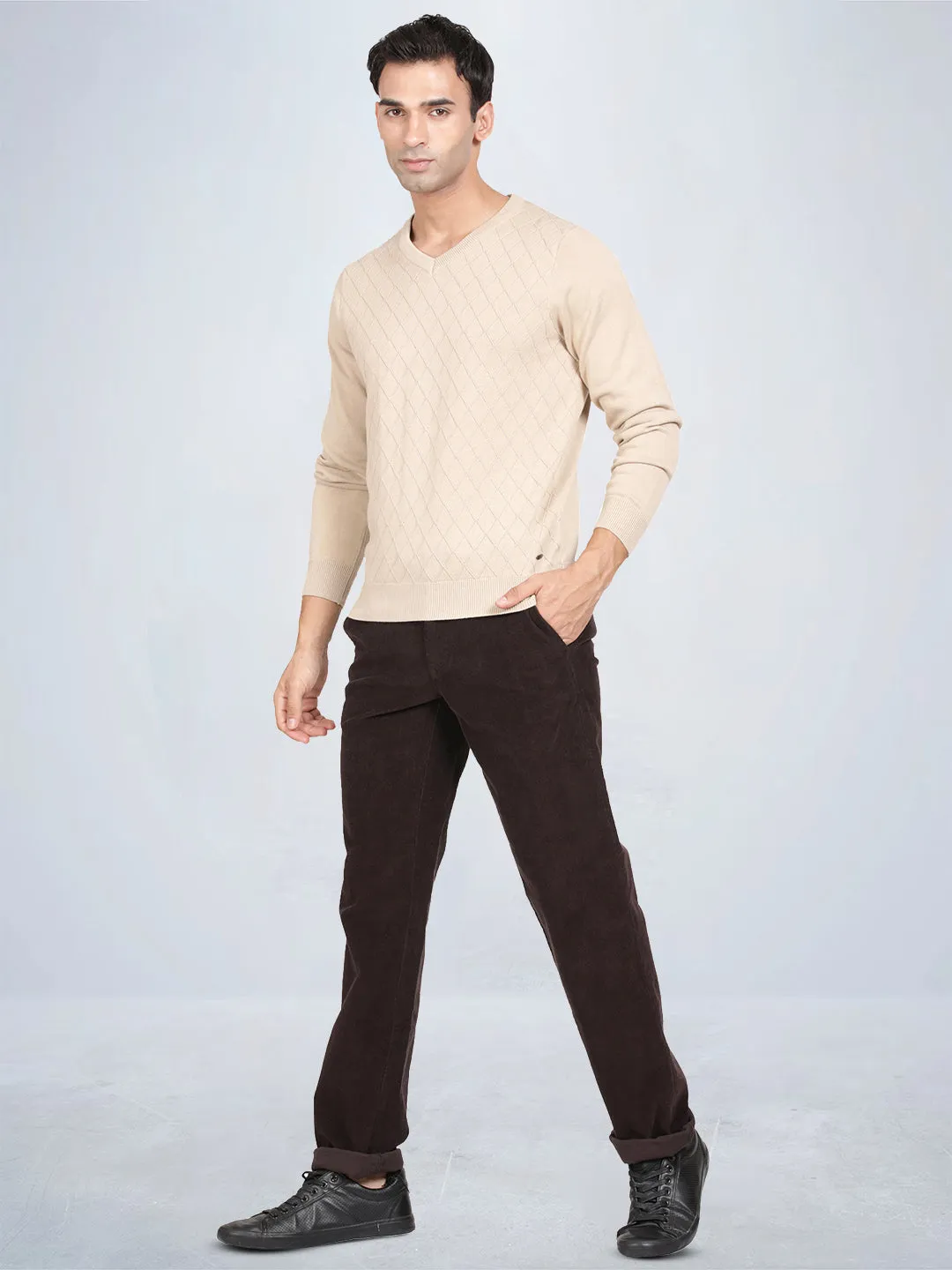V Neck Safari Full Sleeve Pullover