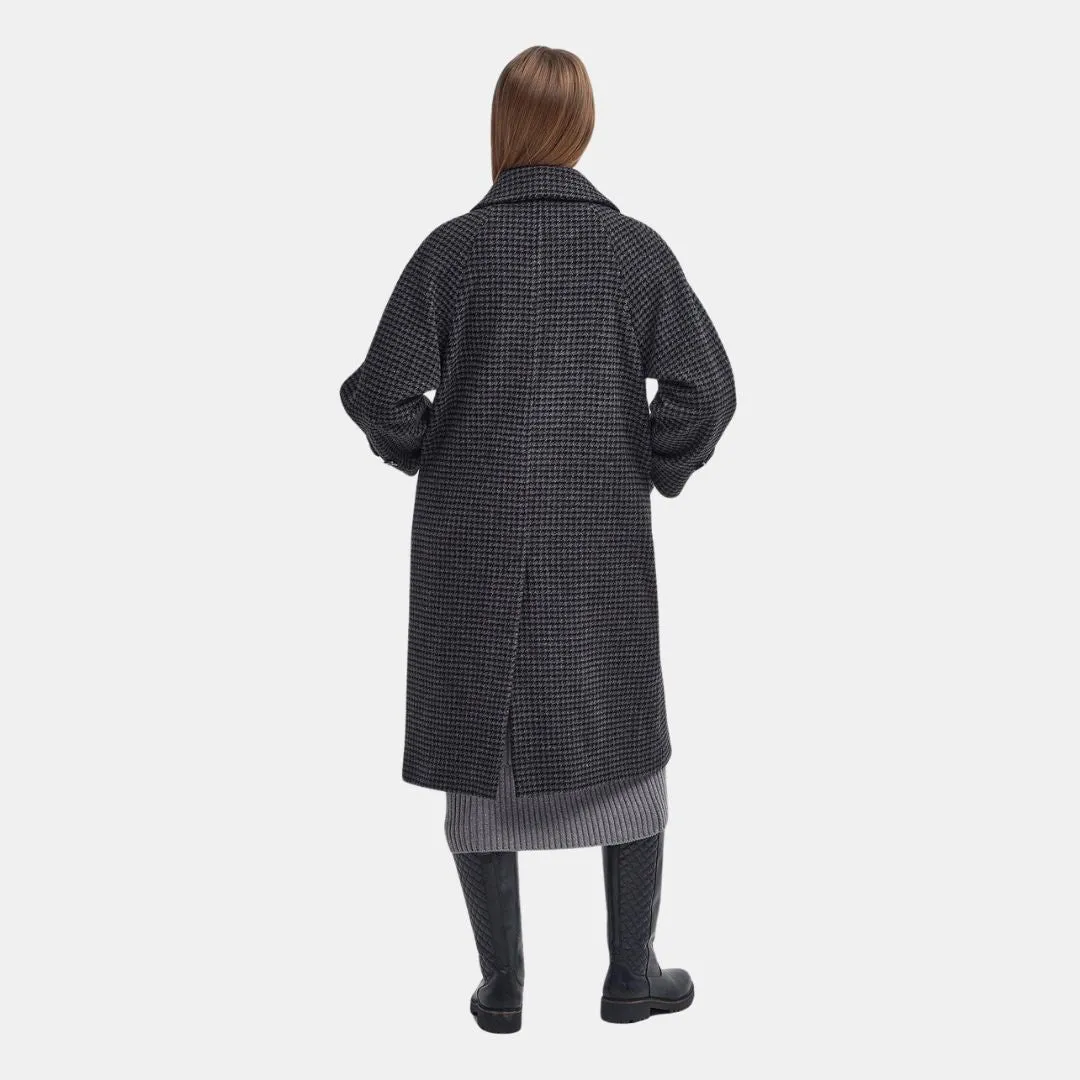 Veronica Wool Car Coat (Charcoal Dogtooth)
