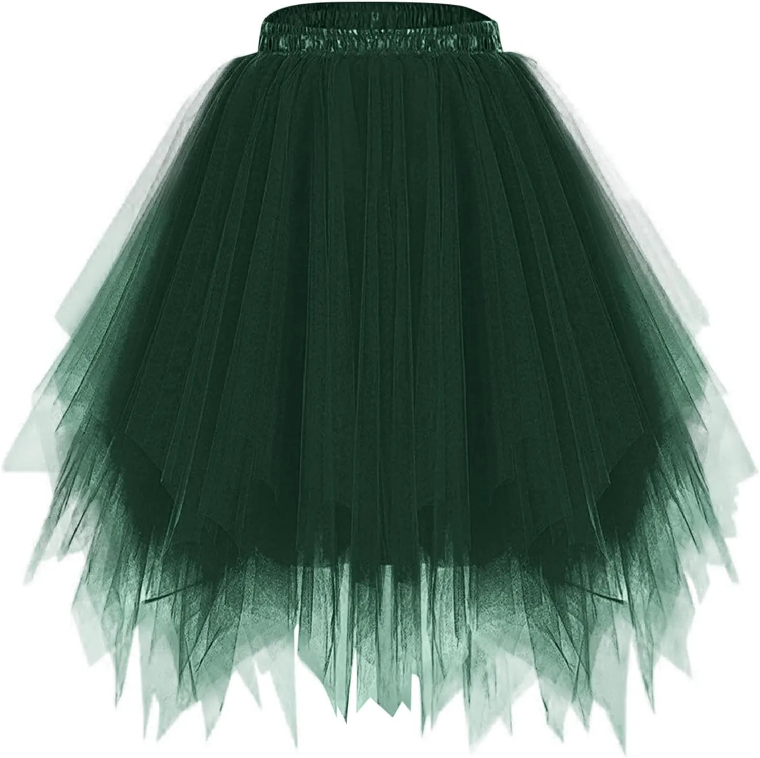 Women High Waisted Puffy Tulle Skirt, Fashion Layered Irregular Hem Tutu Fairy Skirts Summer Prom Party Trendy Clothes