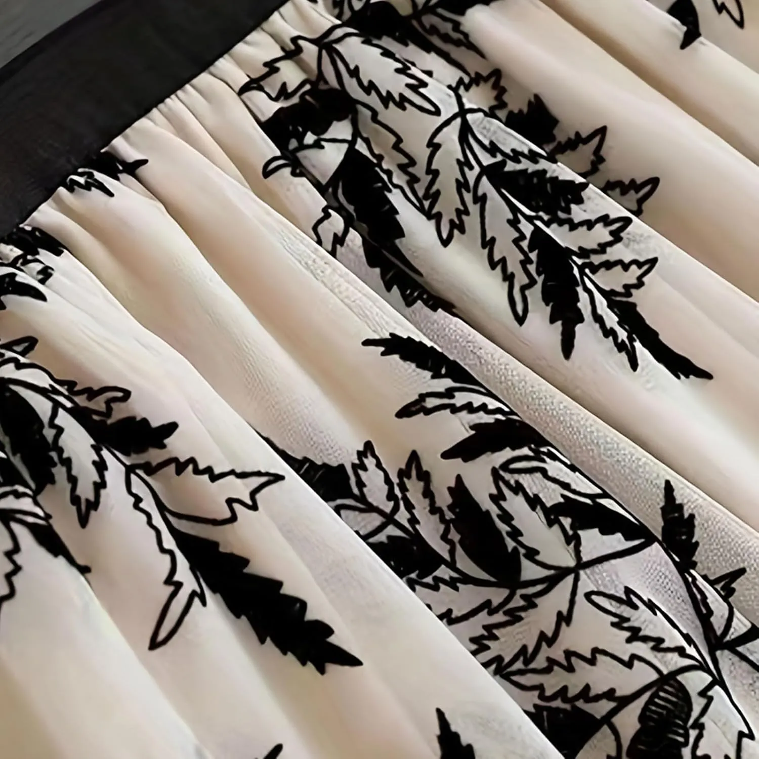 Womens Floral Embroidery Midi Skirts Dressy Elastic High Waisted A Line Cute Layered Fairy Mesh Tulle Pleated Skirt