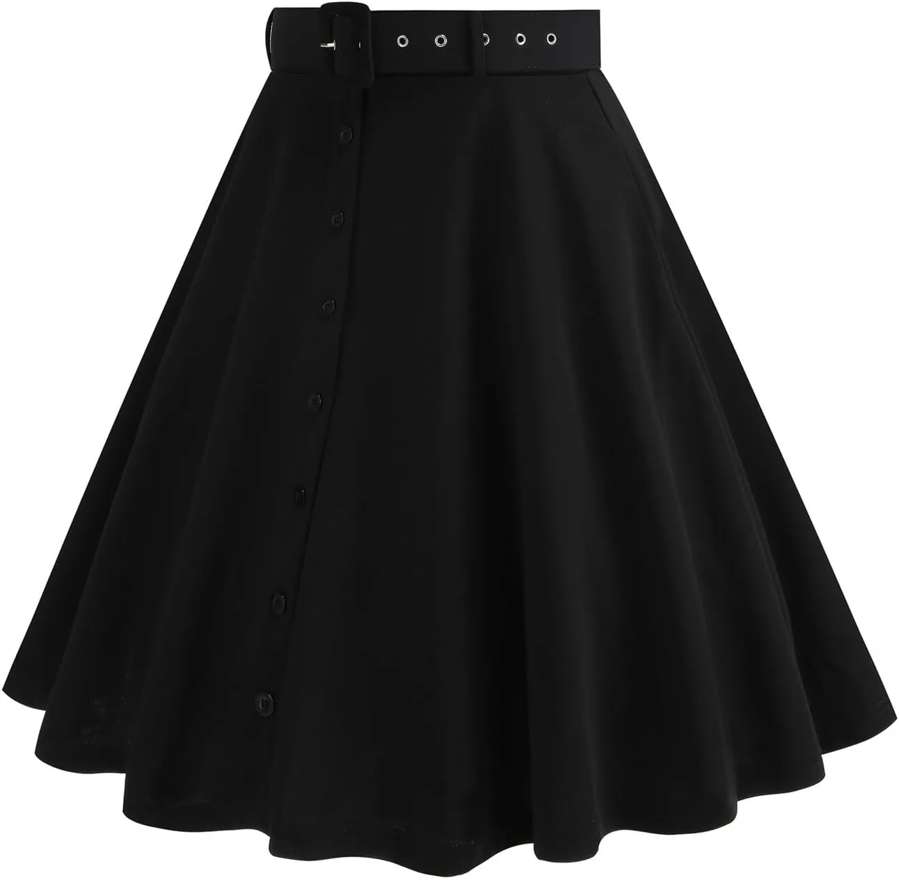 Women's Pleated Mini Skirts Casual Belted Button Down Business Work High Waist School Uniform Cheerleader Skirt