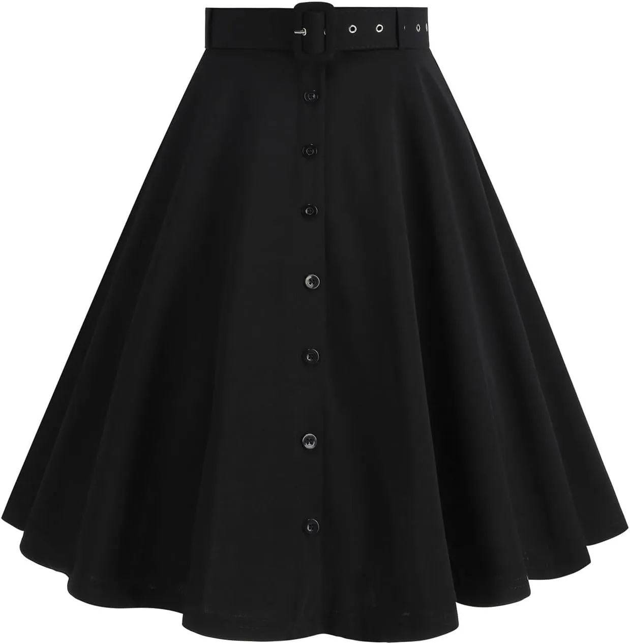 Women's Pleated Mini Skirts Casual Belted Button Down Business Work High Waist School Uniform Cheerleader Skirt