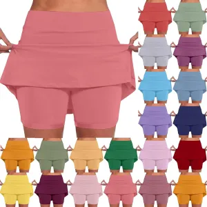 Womens Summer Skorts with Pockets Tummy Control Plus Size Skorts for Women High Waist Athletic Skirt Casual Shorts