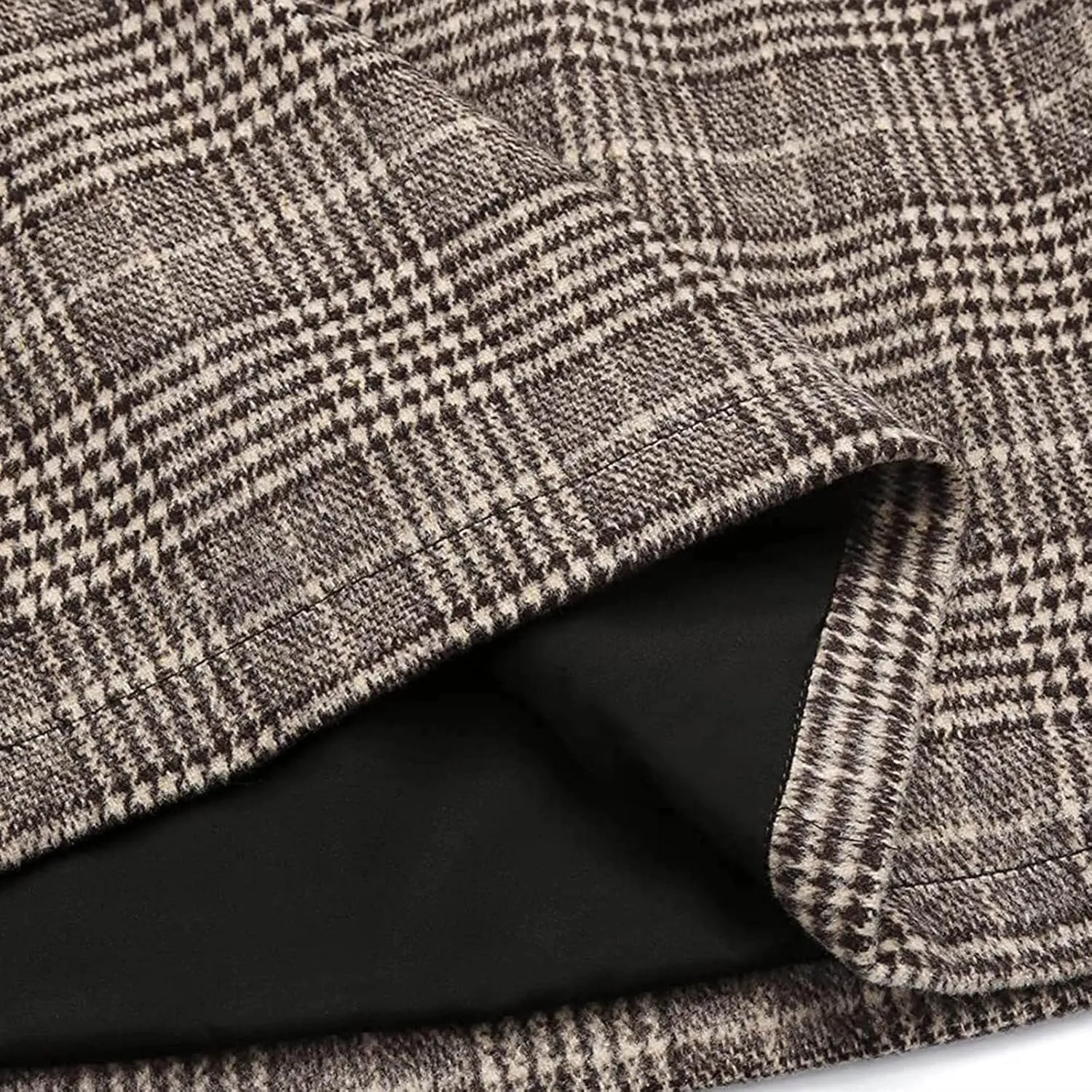 Wool Skirts for Women Trendy, Womens Wool Plaid Mini Skirt Fall Winter High Waisted Bodycon Pencil Skirt