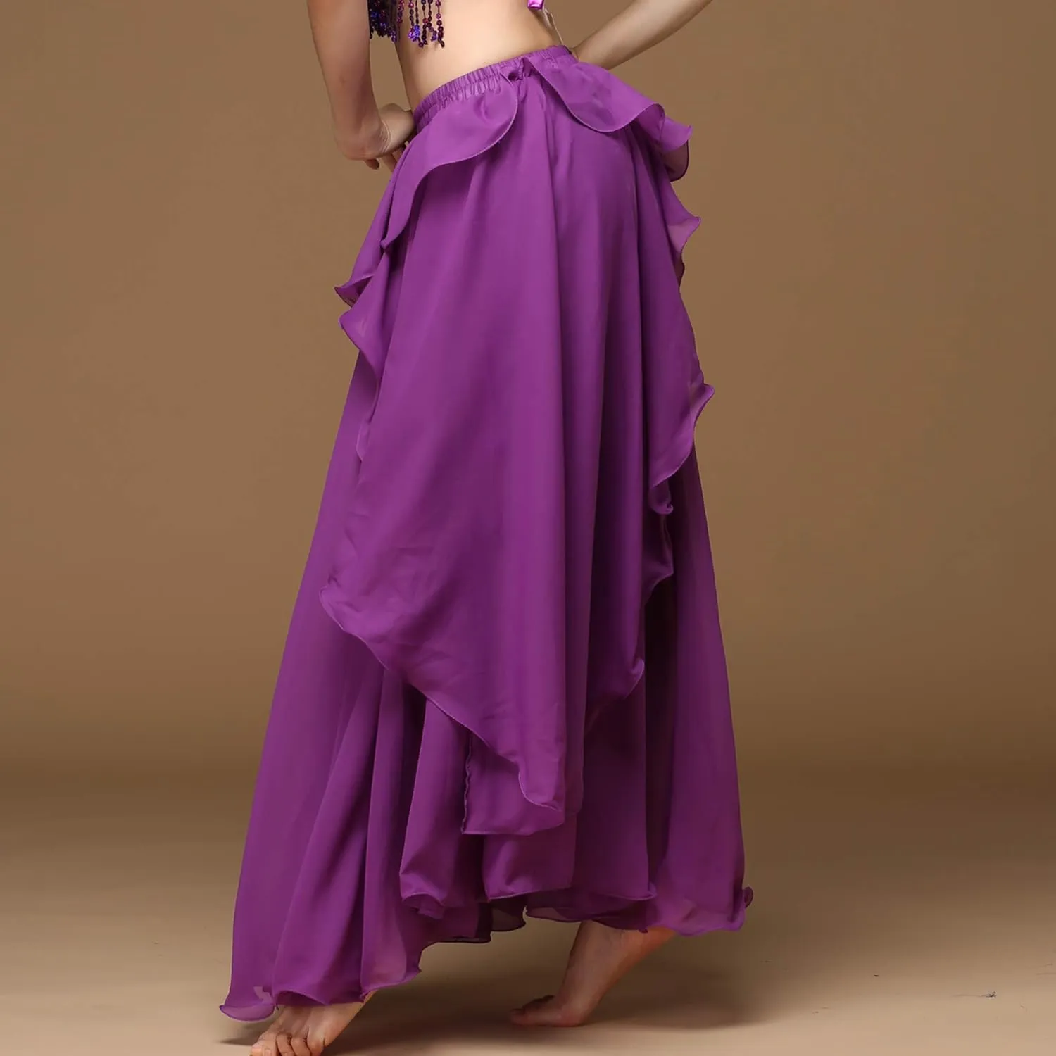 Wuchieal Women's Fairy Belly Dance Skirt Large Swing Skirts Women Belly Dancing Practice Skirt