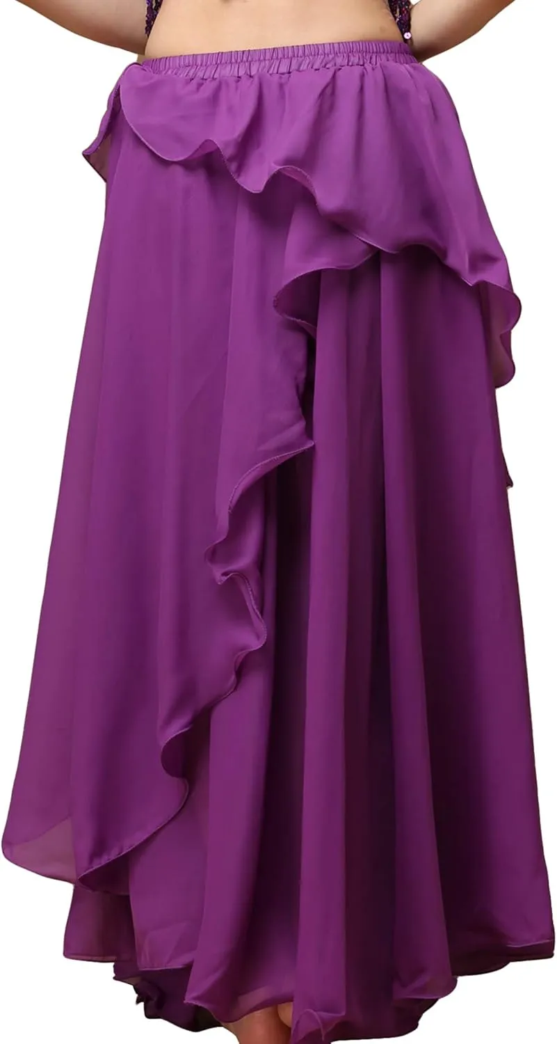 Wuchieal Women's Fairy Belly Dance Skirt Large Swing Skirts Women Belly Dancing Practice Skirt