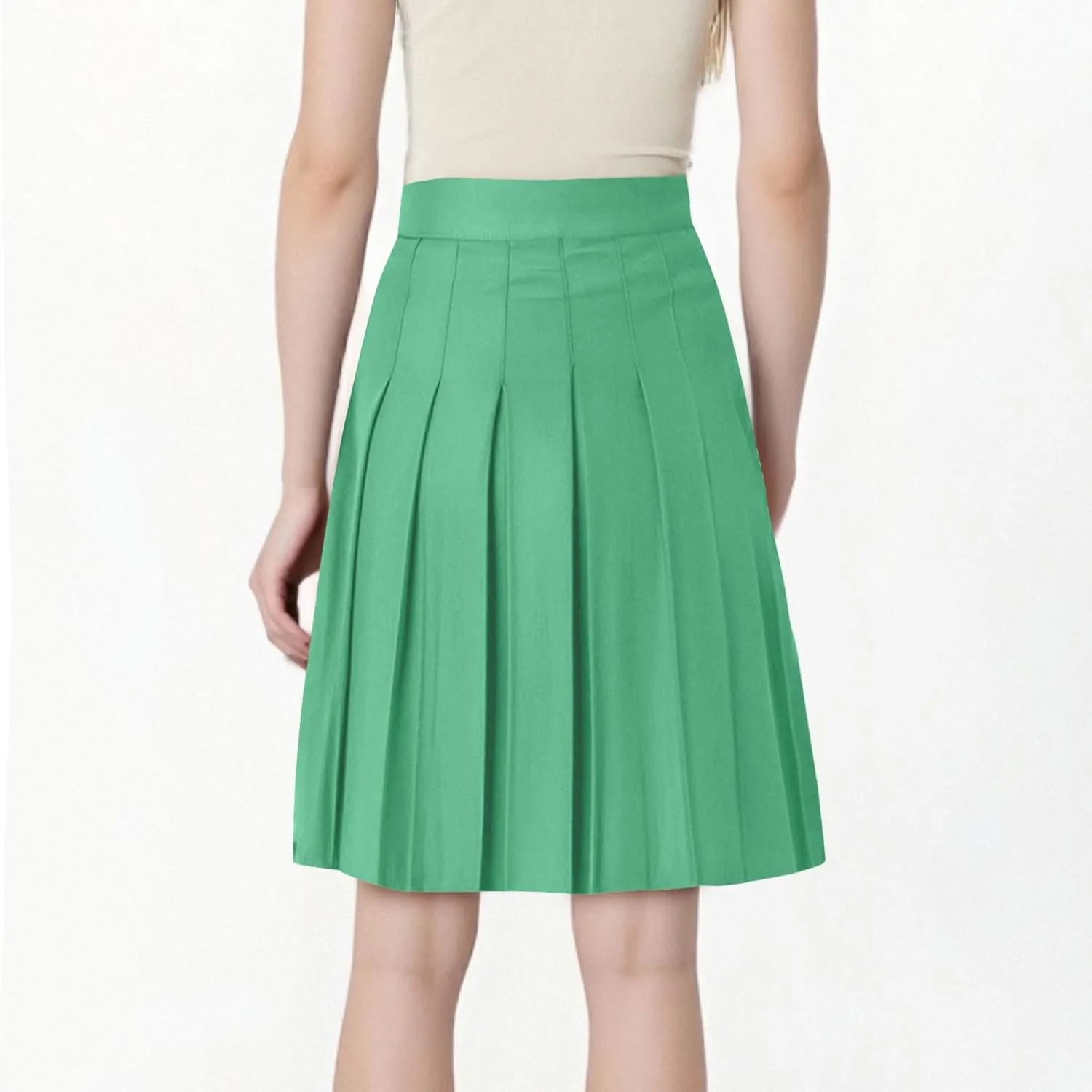 Xiaojmake Women Pleated A-Line Skirts Flowy Short Mini Basic Skirt High Waist School Uniform Tennis Cheerleader Skater Skirts